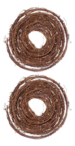 Corona De Ramas De Vid Para Decoración Navideña De Ratán, 2