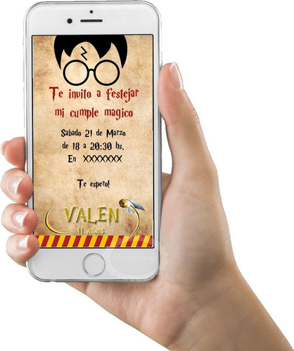 Harry Potter Tarjeta Invitación Digital Imprimible Whatsapp