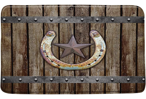 ~? Bnyarh Rustic Farmhouse Bath Mat Rusty Horseshoe Texas St