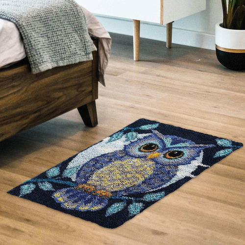 Owl Latch Hook Rug Kit Floor Mat Crochet Carpet Owl Animal