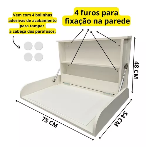 Trocador Fraldas Bebe Fraldario C/pistoes E Aparador Mdf