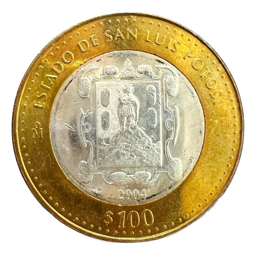 100 Pesos Estado San Luis Potosi 1ra Fase Bimetálica 2004