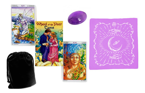 Tarot Rueda Del Año + Mantel + Saco + Cuarzo Gratis