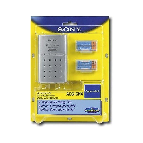 Sony Acc-cn4 Kit Cargador Y 4 Baterías Nimh Aaa @800 Mah    