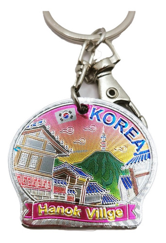 Artesanía Coreana Llavero Korea Lugares Metálico.