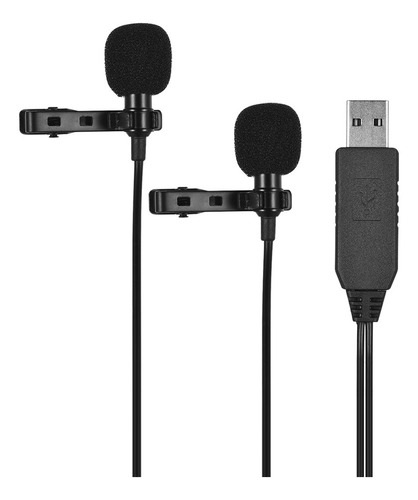 Microfone De Lapela De Lavalier De Cabeça Dupla Andoer 1.5m