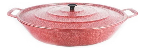 Frigideira Panela Alça De Alumínio Fundido Craqueada 26cm Cor Vermelho