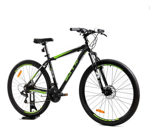 Mountain bike Sunny MTS 290 SM 21v frenos de disco mecánico cambios Sun Run y Shimano Tourney color negro/verde con pie de apoyo  