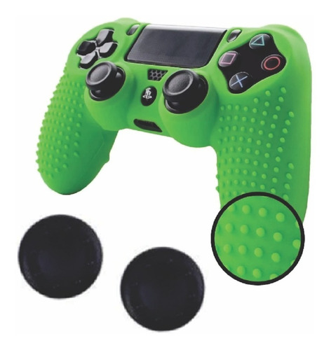 Funda Protetora Silicon Verde+regalo Gomita Para Control Ps4