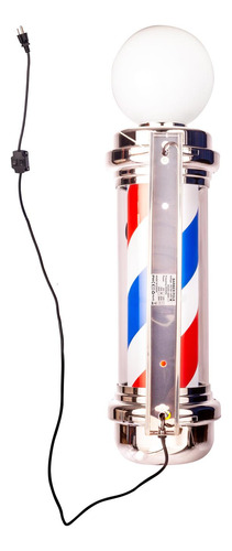 Poste Caramelo Barbería Giratorio Con Bombilla 85cm Altura