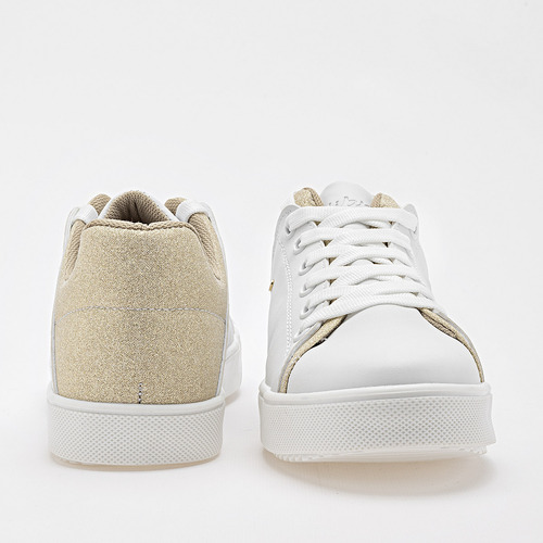 Tenis Casuales Mujer C Libre Blanco Oro 133-318
