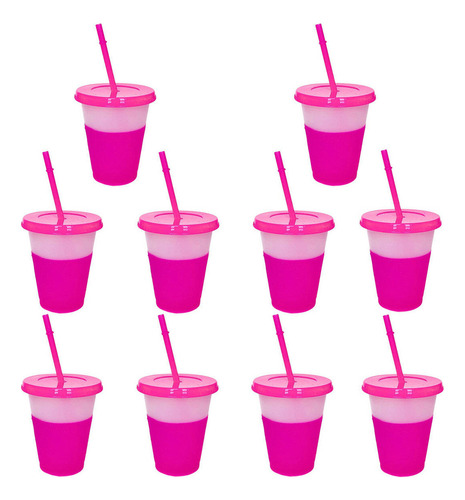 Z0f3 10pza Vasos Mágicos De Plástico De 475ml Con Tapa Y