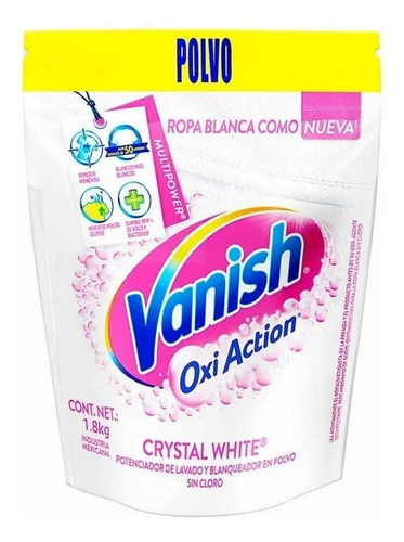 Quitamanchas Vanish Oxi Action Crystal White En Polvo Para R