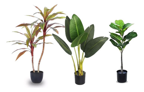 Planta Artificial Grande Con Macetas Apta Interior Exterior