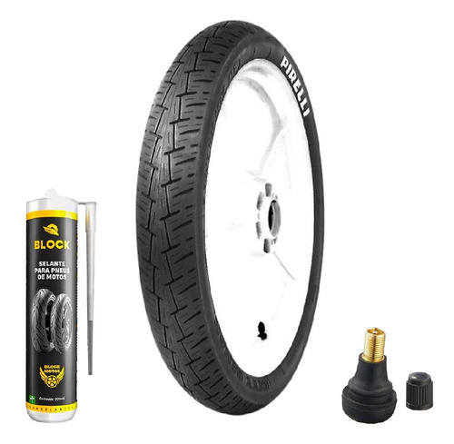 Pneu 350-16 58p Tubeless City Demon Pirelli + Bico + Selante