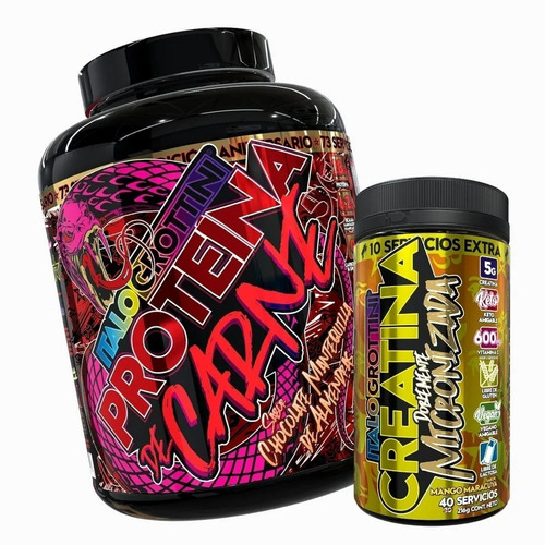 Pack Proteina De Carne 5.2lb Y Creatina Mango Maracuya