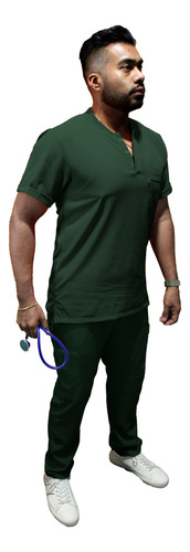 Uniforme Clinico Hombre Strech Repelente A Liquidos Verde Im Verde Imss Lisa Md