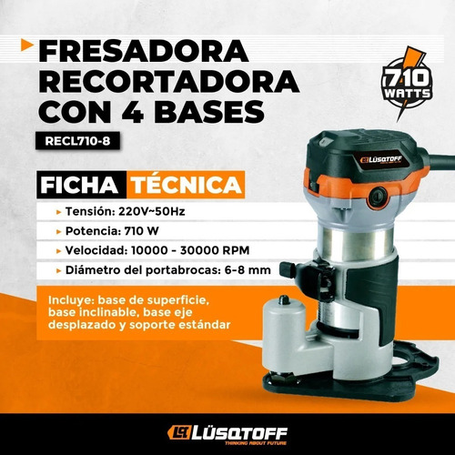 Fresadora Lüsqtoff RECL710-8 710W 220V