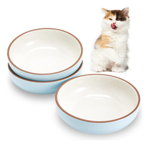 Howise - Platos De Ceramica Para Gatos De 5.3 Pulgadas, Cuen
