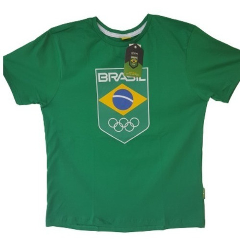 Camisa Olimpiadas Rio 2016 Time Brasil Logo Bandeira Tam M Mercado Livre