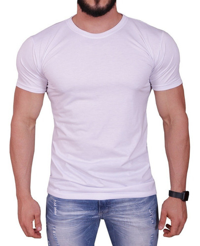 Camiseta Masculina Lisa Long Line Básica Slim Fit Original