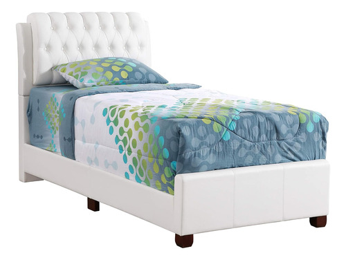 Muebles De Gloria Cama Trineo, Individual, Blanco, 2 Cajas