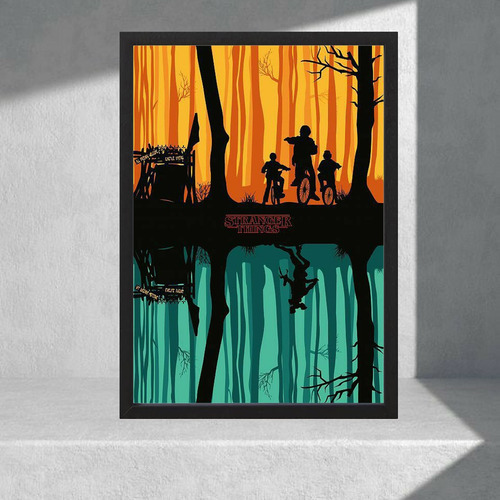 Cuadro Decorativo Series - Stranger Things 06 - A3 30x40 Cm Naranja Negro