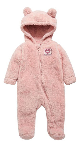 Enterito Bebé Old Navy Tela Sherpa Logo Rosa