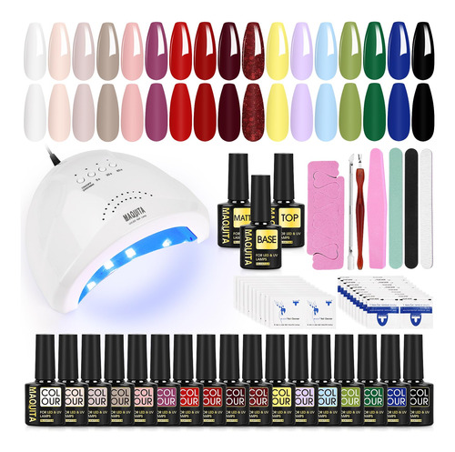 Maquita Kit De Esmalte De Unas De Gel Con Luz Uv, Lampara De