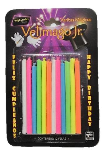 Merlín Vela Mágica Pastel Fiesta Cumpleaños Velimago Jr 10cm