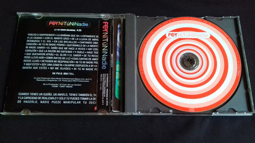 Cd Single Promocional Fey Ni Tu Ni Nadie (Usado)