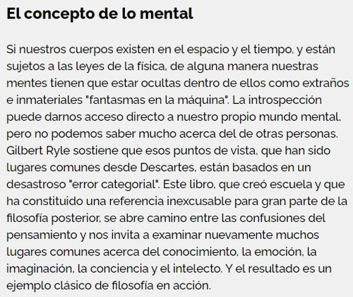 El Concepto De Lo Mental - Gilbert Ryle / Paidós + Sorpresa