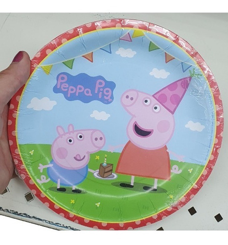 Plato Pastelero 6 Pzas Fiesta Infantil Decorado Peppa Pig