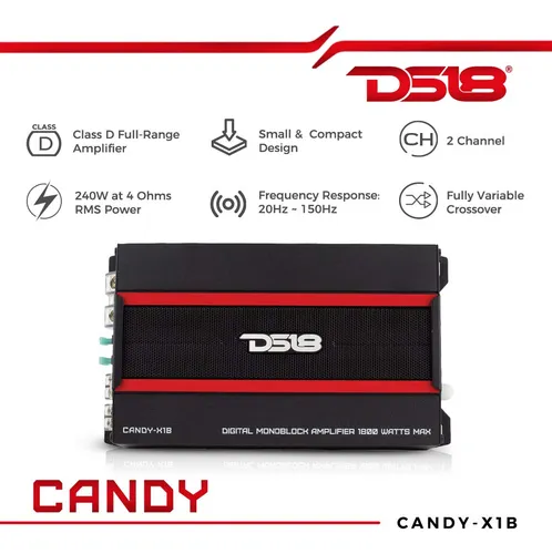 Ds18 Candy-x1b Amplificador En Negro - Clase D, Monobloque,