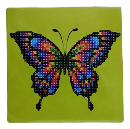 Juego Pintura Por Diamantes Cuadro 20x20cm Atril Mariposa 2