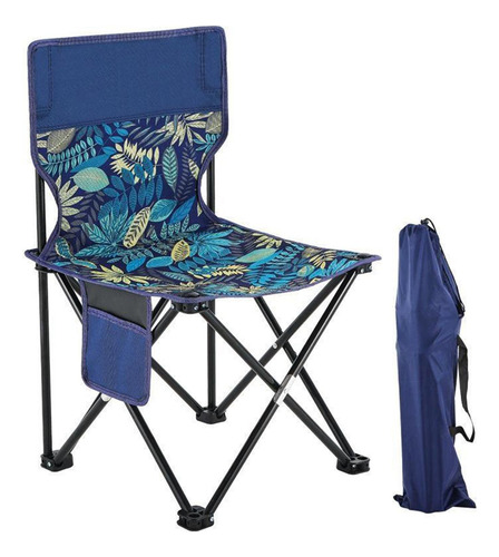 Silla Plegable Portátil Al Aire Libre Pesca Camping Azul S