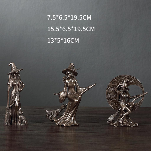 3/juego De Estatuillas De Bronce Fundido De Escultura De