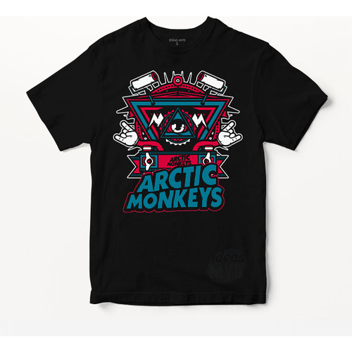 Remera Artic Monkeys 001 (negra:) Ideas Mvd