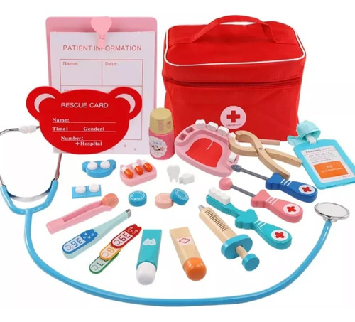 Set Juego De Roles Doctor- Dentista Juego Madera Niños