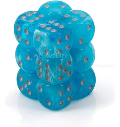 Dados Gemini D6 - Azul Luminoso Y Claro - Set De 12 Pzs