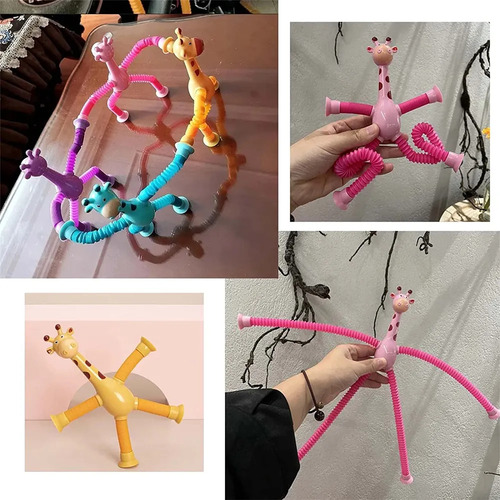 Juguete Educativo De Jirafa Con Tubo Telescópico Con Ventosa