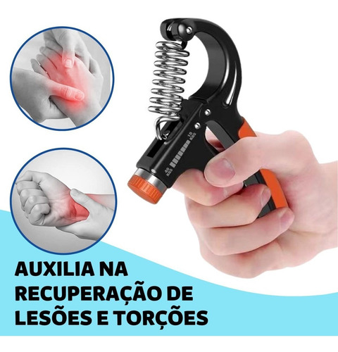 Hand Grip Com Mola Ajustável Fisioterapia 10kg A 40kg