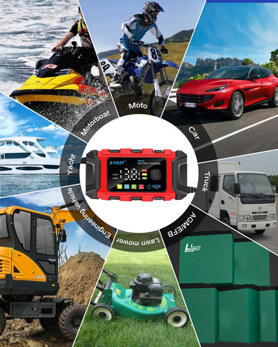 Cargador Batería 6a/12v Lifepo4 Plomo Ácido Automóvil Goteo