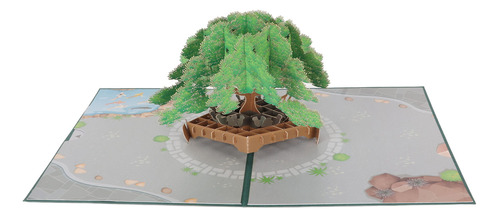 Cartão Comemorativo 3d Pine Trees, Natal Artesanal, Escultur