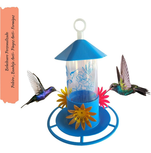 Bebedouro Suspenso Automatico 200ml Beija Flor Colibri Aves