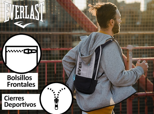 Imagen 3 de 10 de Mochila Everlast Running Con Salida Hidratacion Acolchada