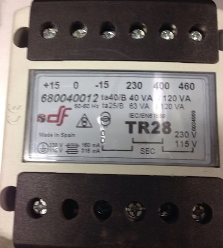 Transformador Bipolar Tr28 25va 115/230v Ip20 680025012