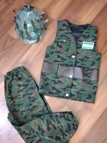 Combo Disfraz Soldado Militar Rambo Casco Cinturon Chapa