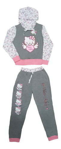 Pijama Hello Kitty Mujer Sudadera Y Pants Estampado Glitter