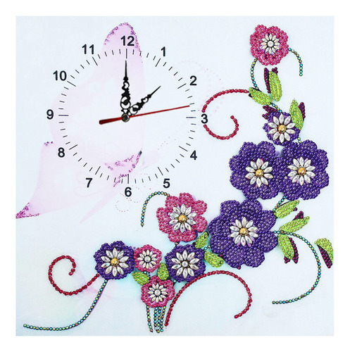 Reloj 5d Para Adulto Diseño Flor Idade Cristal Punto